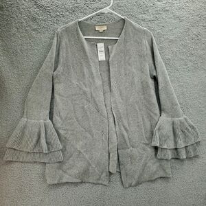 Ann Taylor Loft Outlet Ruffle Sleeve Cardigan Sweater Size MP NWT